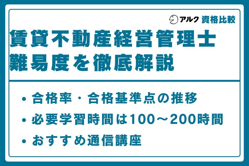 賃貸不動産経営管理士 難易度