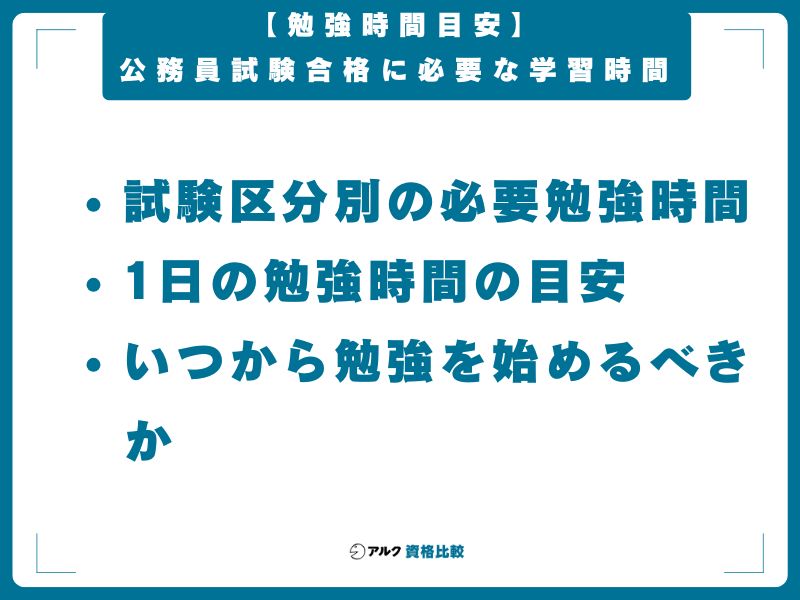 【勉強時間目安】公務員試験合格に必要な学習時間