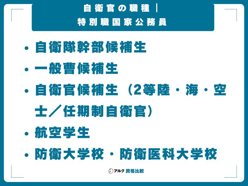 自衛官の職種｜特別職国家公務員