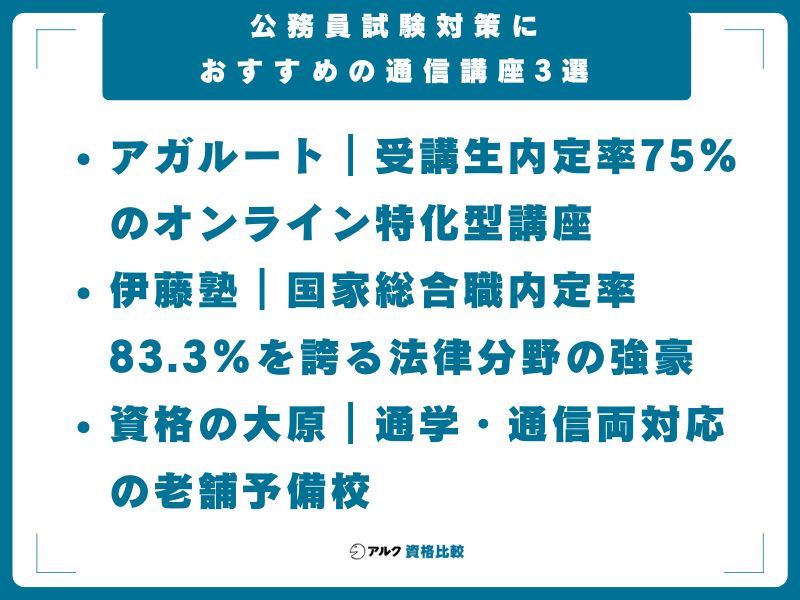 公務員試験対策におすすめの通信講座3選