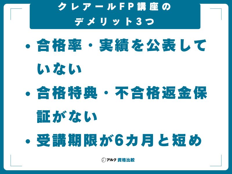 クレアールFP講座のデメリット3つ