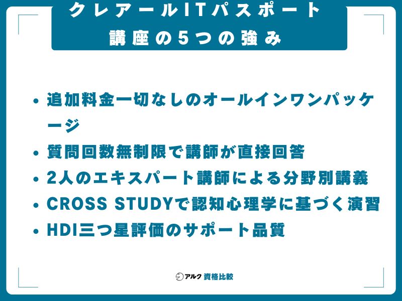 クレアールITパスポート講座の5つの強み