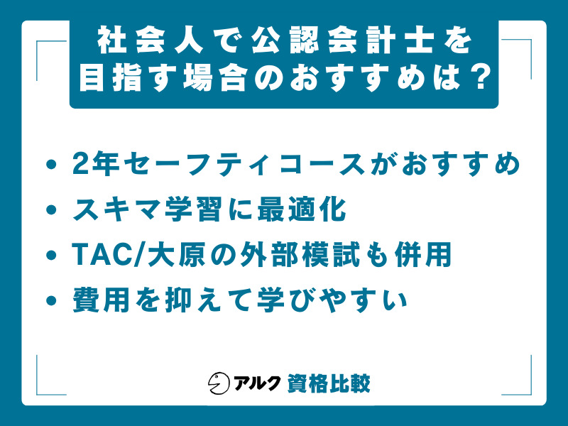 クレアール 公認会計士 社会人のおすすめコース
