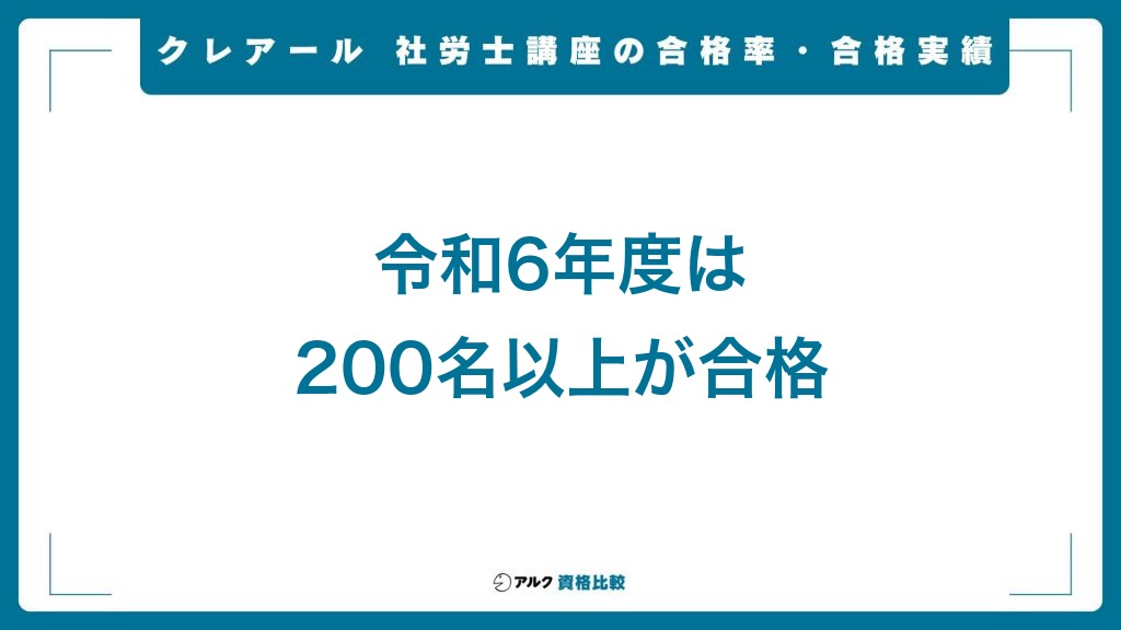 クレアール社労士講座の合格率・合格実績