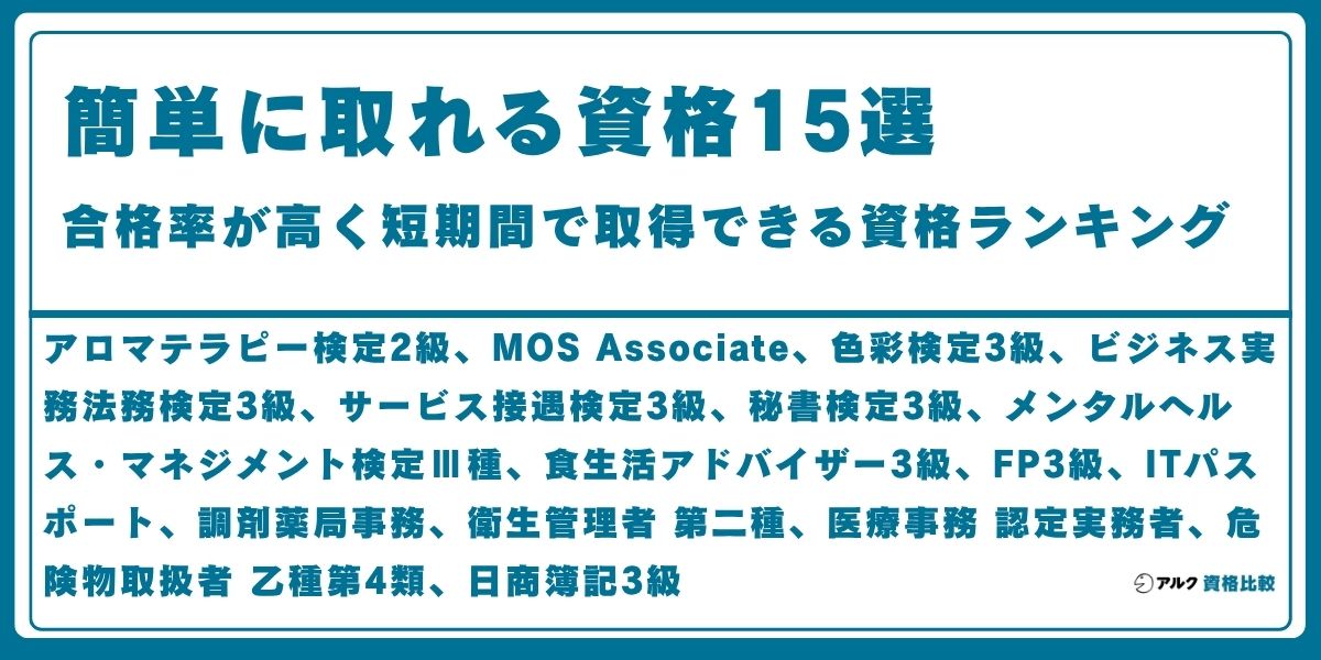 簡単に取れる資格