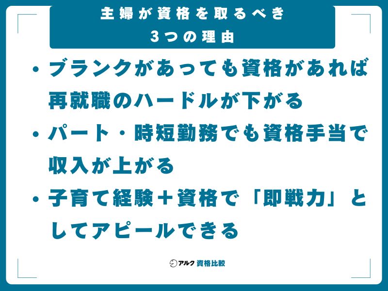 主婦が資格を取るべき3つの理由
