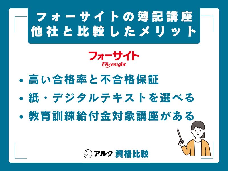 フォーサイト vs 他社|合格率・保証・eラーニングで比較