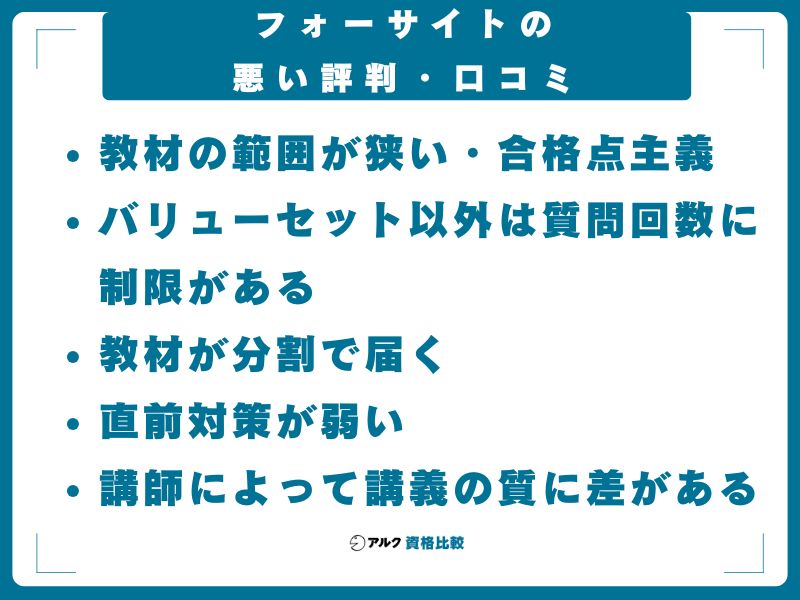フォーサイトの悪い評判・口コミ