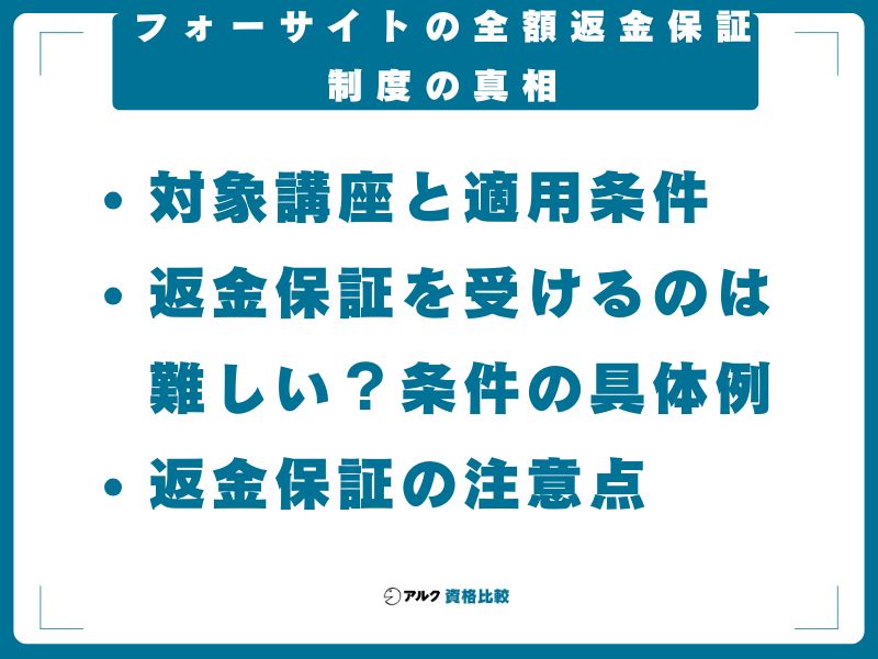 フォーサイトの全額返金保証制度の真相