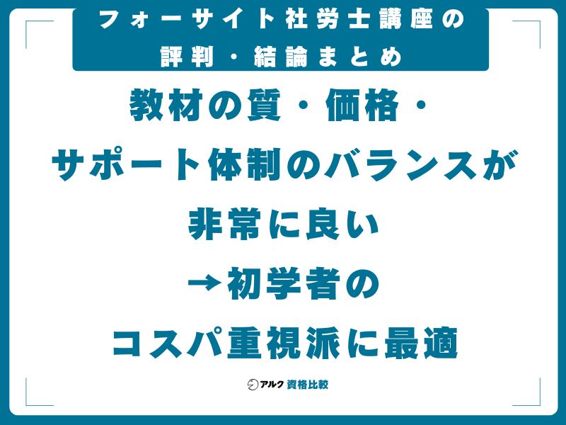 フォーサイト社労士講座の評判・結論まとめ【忖度なし評価】