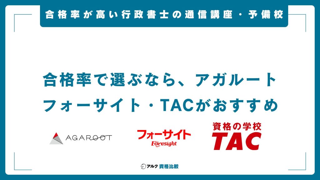 合格率が高い行政書士の通信講座・予備校3社