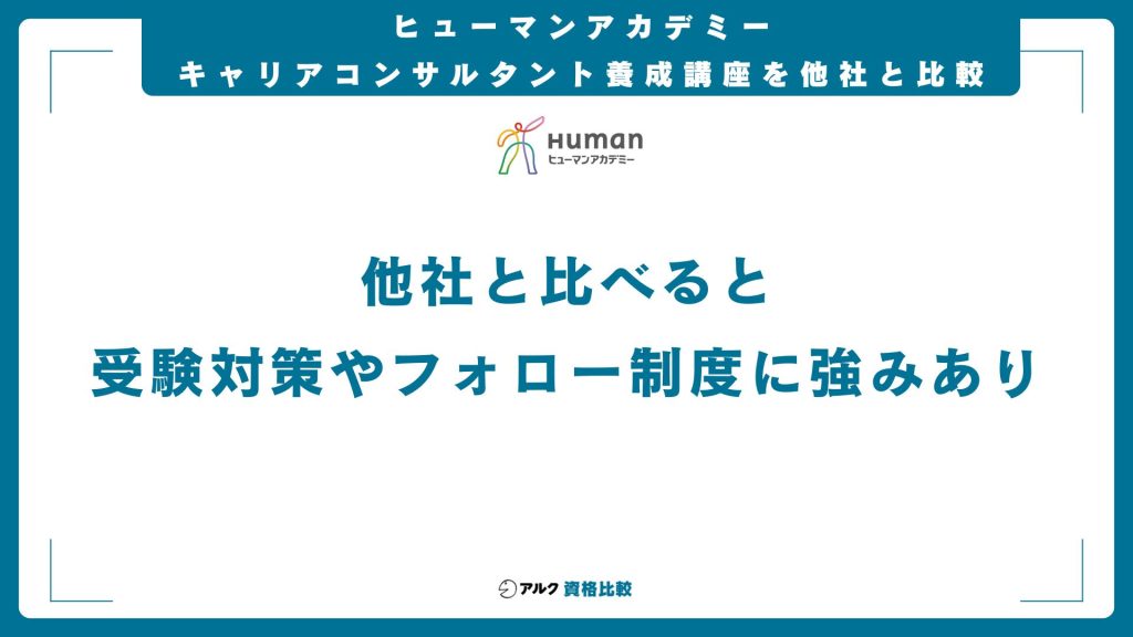 ヒューマンアカデミーのキャリアコンサルタント養成講座と他社との比較