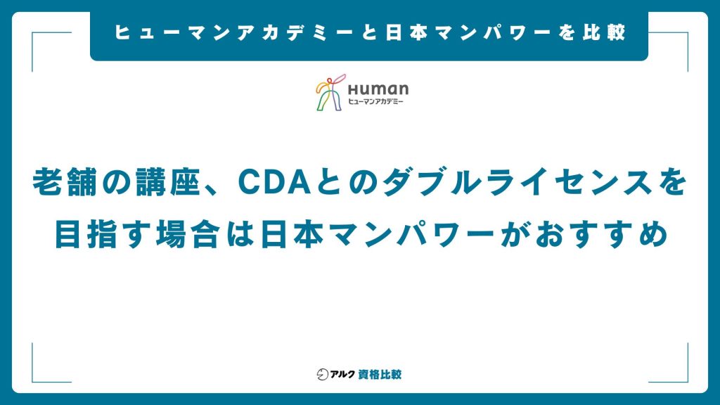 ヒューマンアカデミーのキャリアコンサルタント養成講座と日本マンパワーとの比較