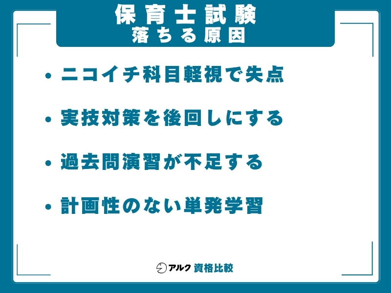 保育士 落ちる人の原因
