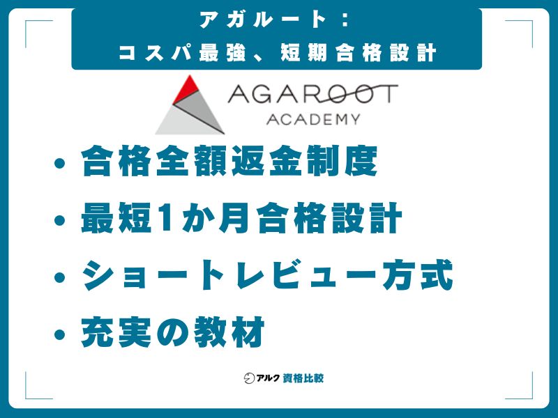 アガルート(29,480円)──コスパ最強、短期合格設計