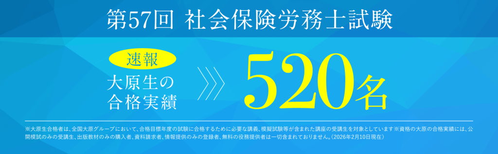 資格の大原社労士 合格実績