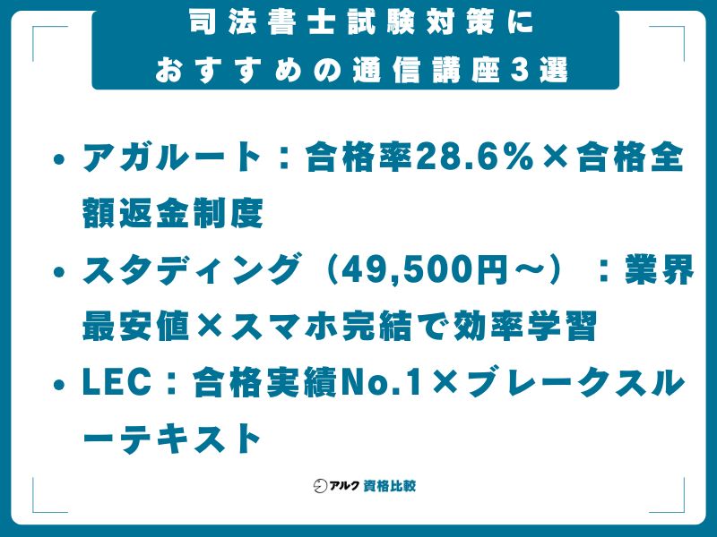 司法書士試験対策におすすめの通信講座3選【2026年】
