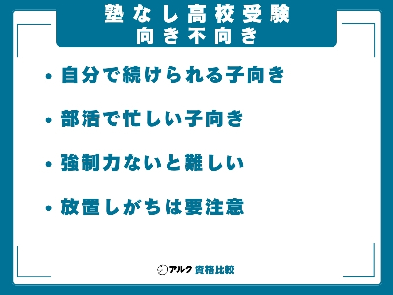 塾なし 高校受験 向き不向き