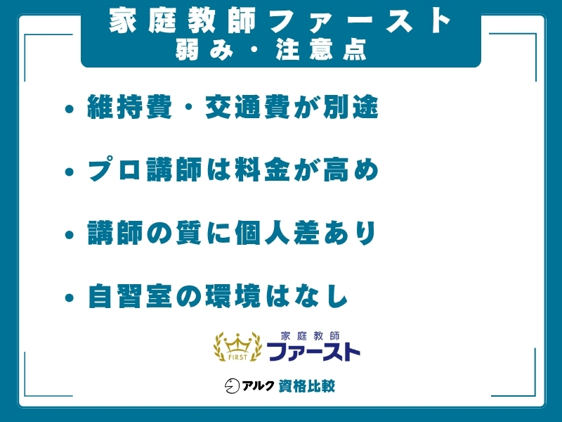 家庭教師ファースト 弱み