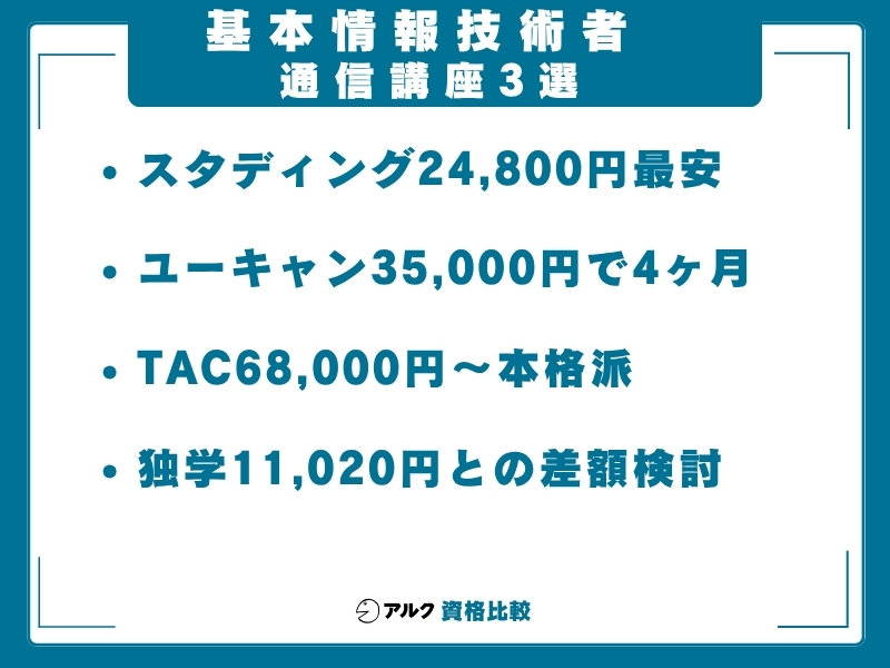 基本情報技術者 独学 通信講座