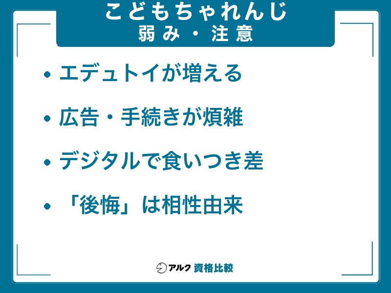 こどもちゃれんじ 弱み