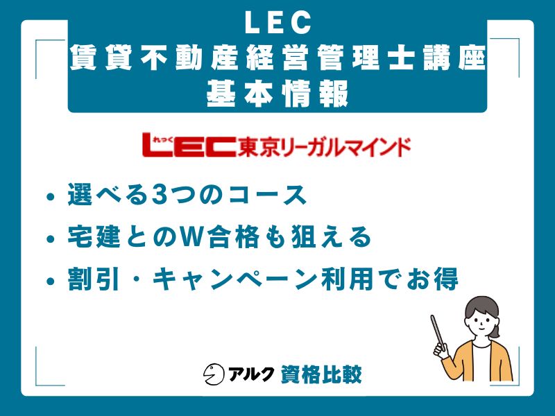 LEC賃貸不動産経営管理士講座の基本情報