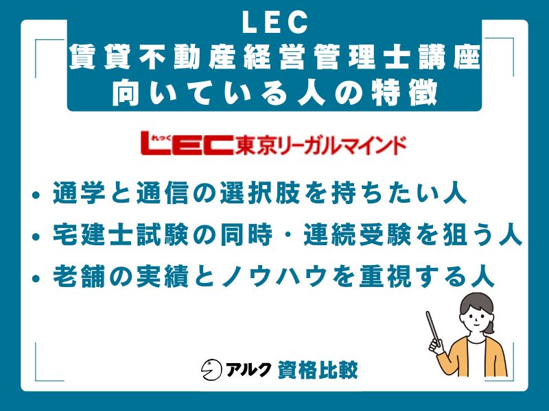 LEC賃貸不動産経営管理士講座が向いている人・向いていない人