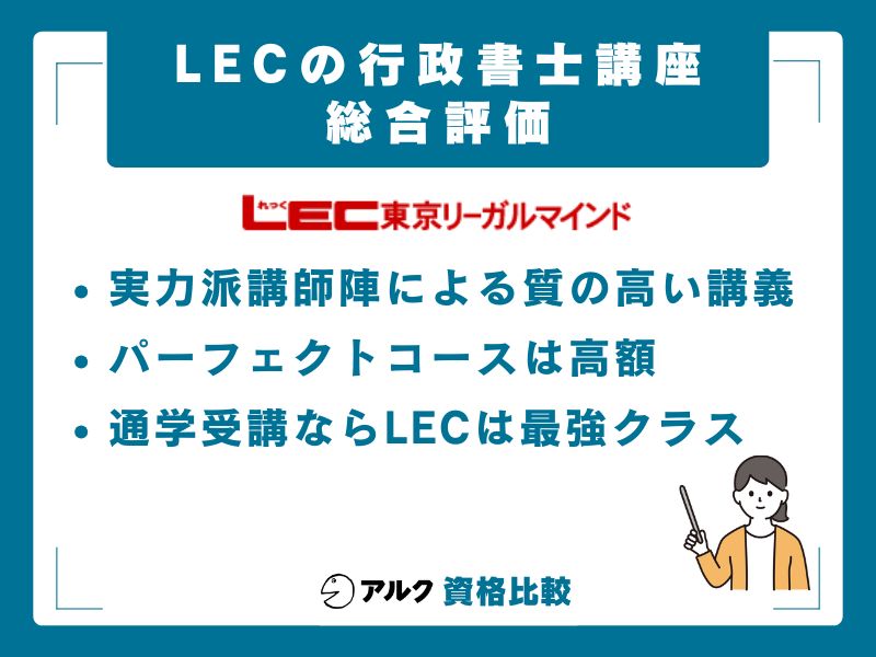 【結論】LEC行政書士講座の評判は？3行でまとめると