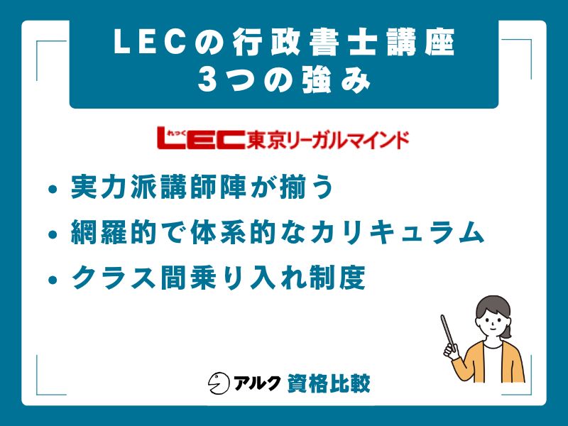 LEC行政書士講座の特徴｜41年の指導実績を支える3つの強み