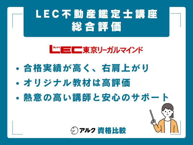 【結論】LEC不動産鑑定士講座は「コスパと実績のバランス」を重視する方の第一候補