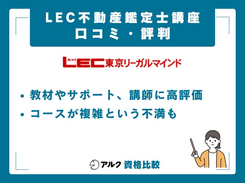LEC不動産鑑定士講座の口コミ・評判
