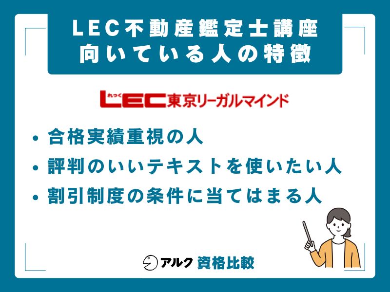 LEC不動産鑑定士講座が向いている人・向いていない人