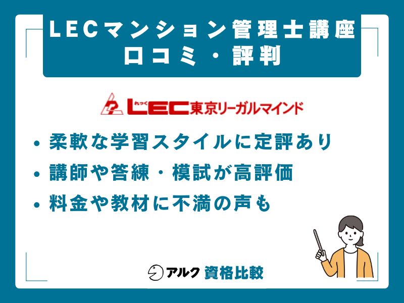 LECマンション管理士講座の口コミ・評判