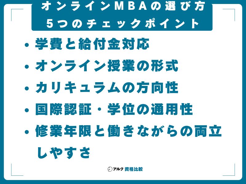 オンラインMBAの選び方──5つのチェックポイント