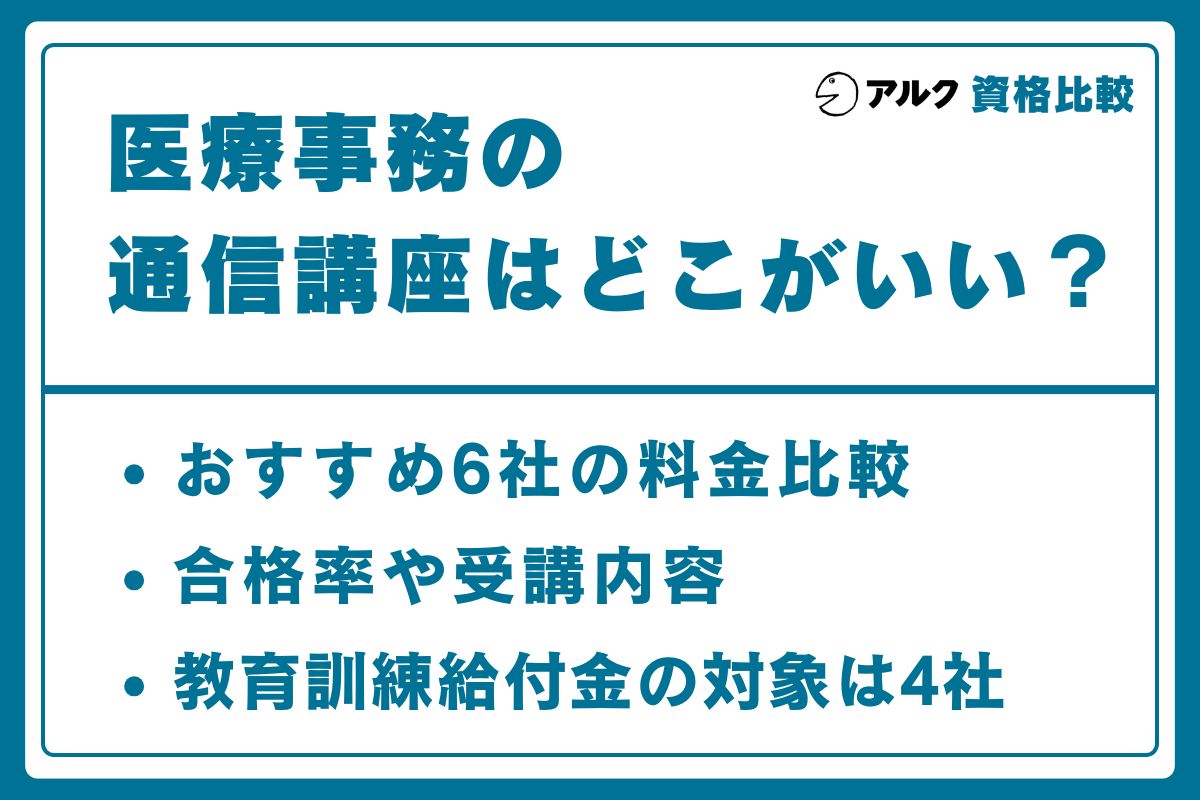 2026年】医療事務の通信講座はどこがいい？おすすめ6社を費用・合格率