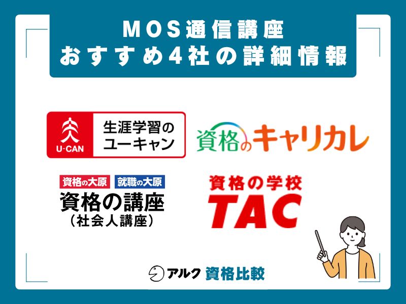 MOS通信講座おすすめ4社【2026年最新】
