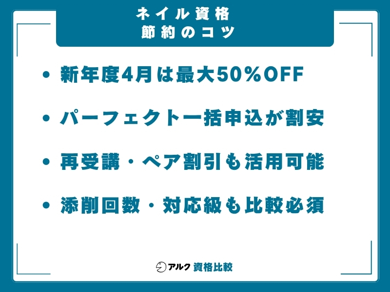 ネイル資格 節約