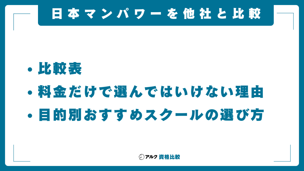日本マンパワーと他社を比較