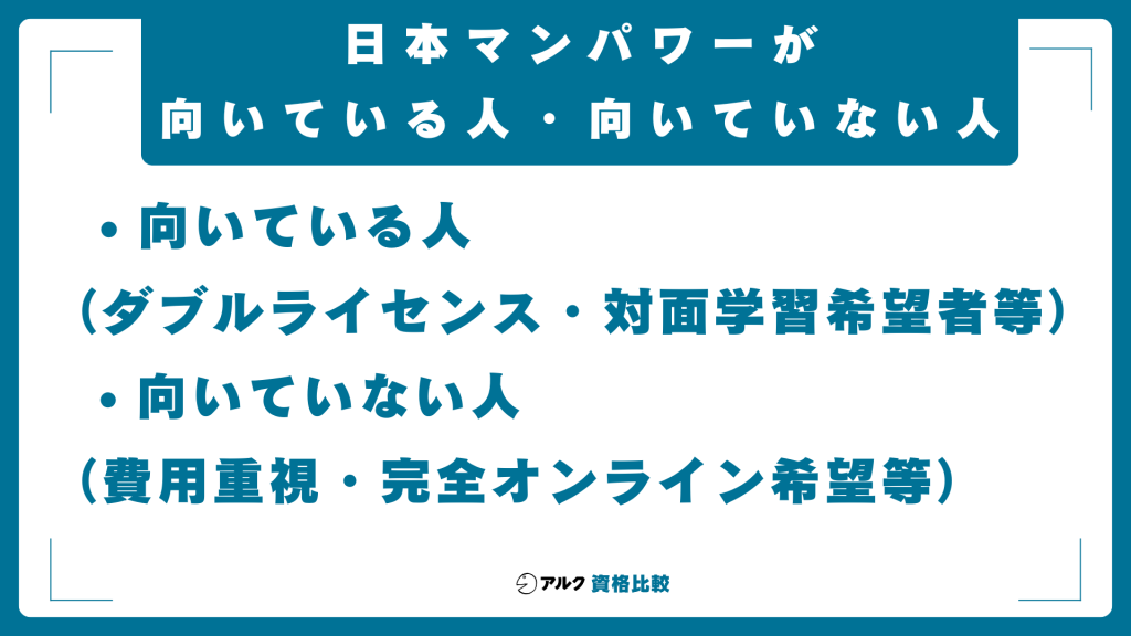 日本マンパワーが向いている人・向いていない人
