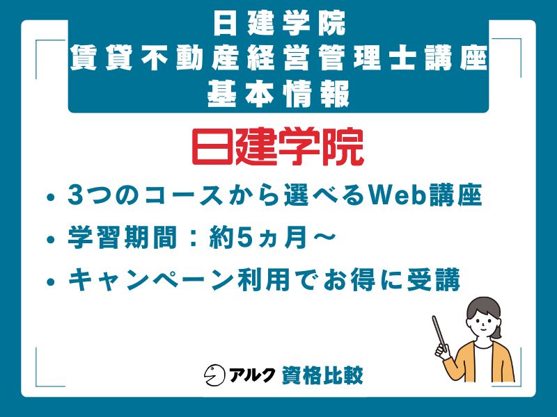 日建学院 賃貸不動産経営管理士講座の基本情報