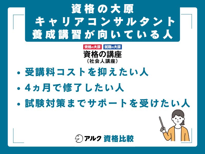 資格の大原 キャリアコンサルタント養成講習が向いている人・向いていない人