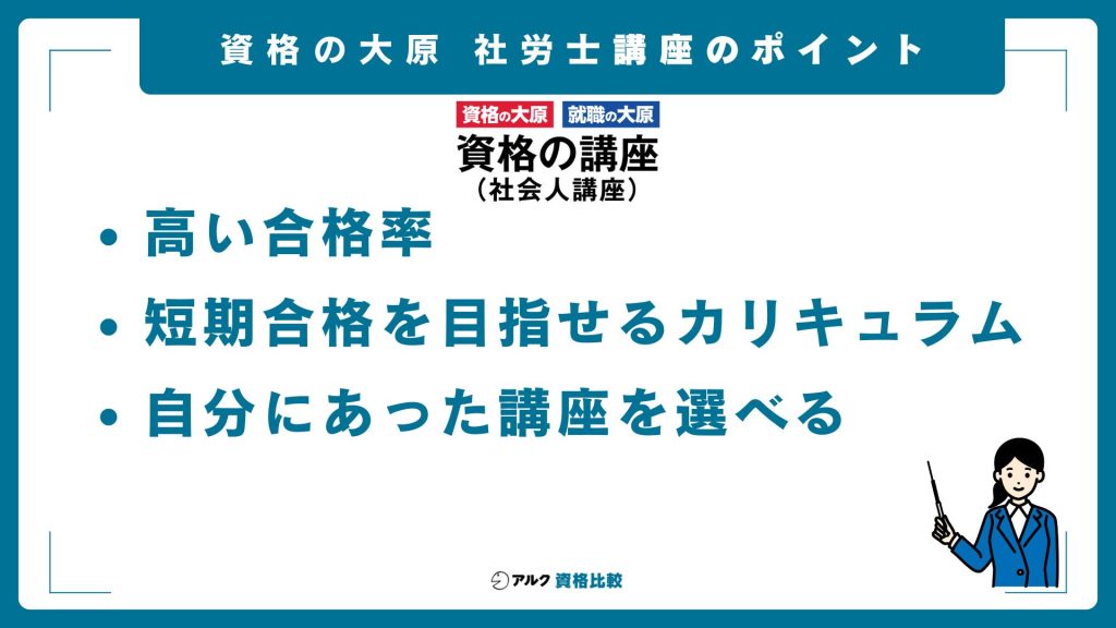 資格の大原社労士講座の概要