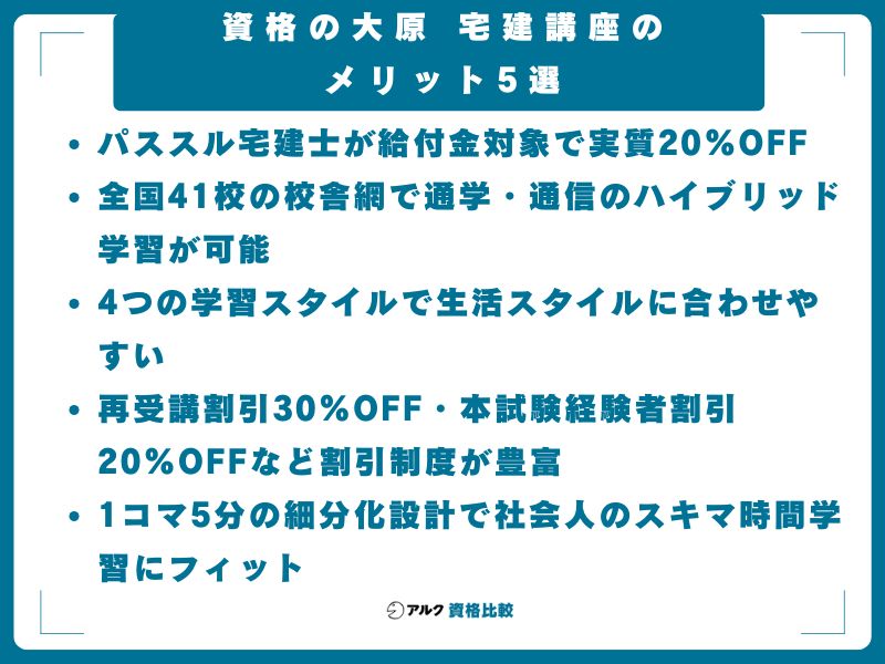 資格の大原 宅建講座のメリット5選