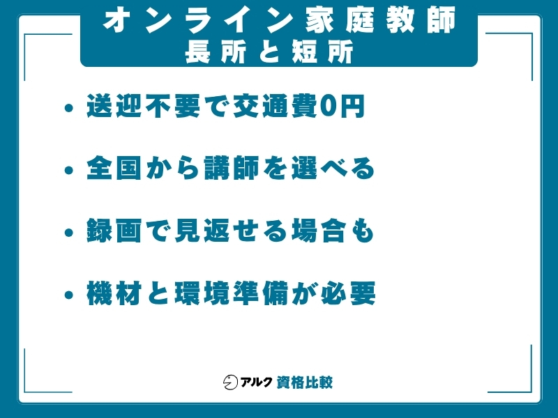 オンライン家庭教師 長所と短所
