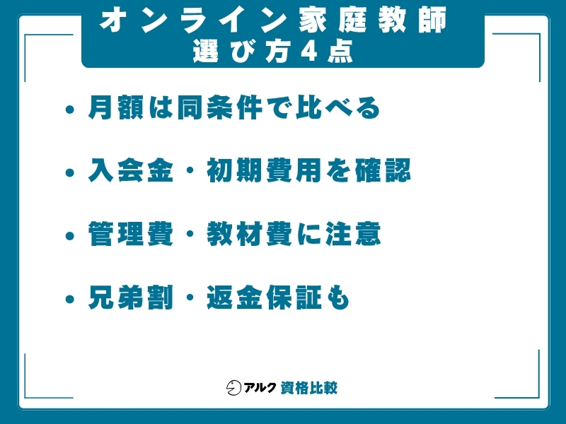 オンライン家庭教師 安さ 選び方