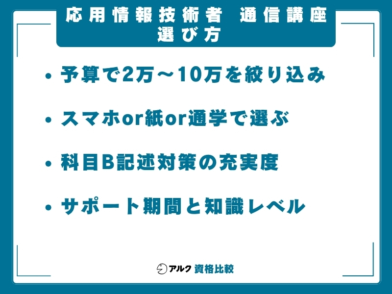 応用情報技術者 通信講座 選び方