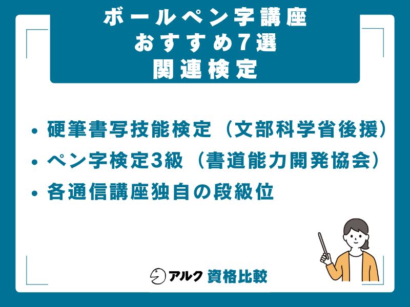 ボールペン字講座とあわせて知りたい関連検定