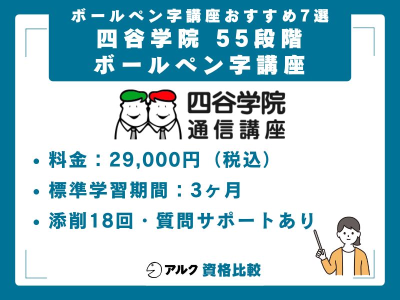 四谷学院 55段階ボールペン字講座|業界最多18回の添削指導