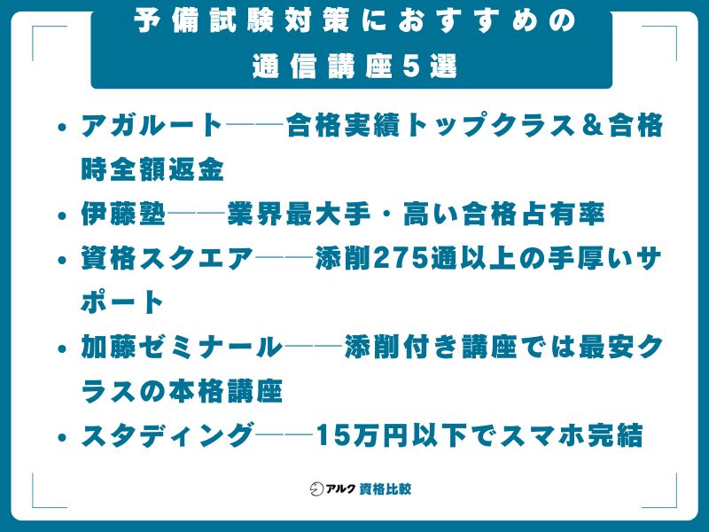 予備試験対策におすすめの通信講座5選