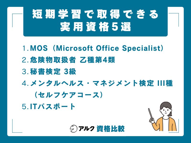 短期学習で取得できる実用資格5選